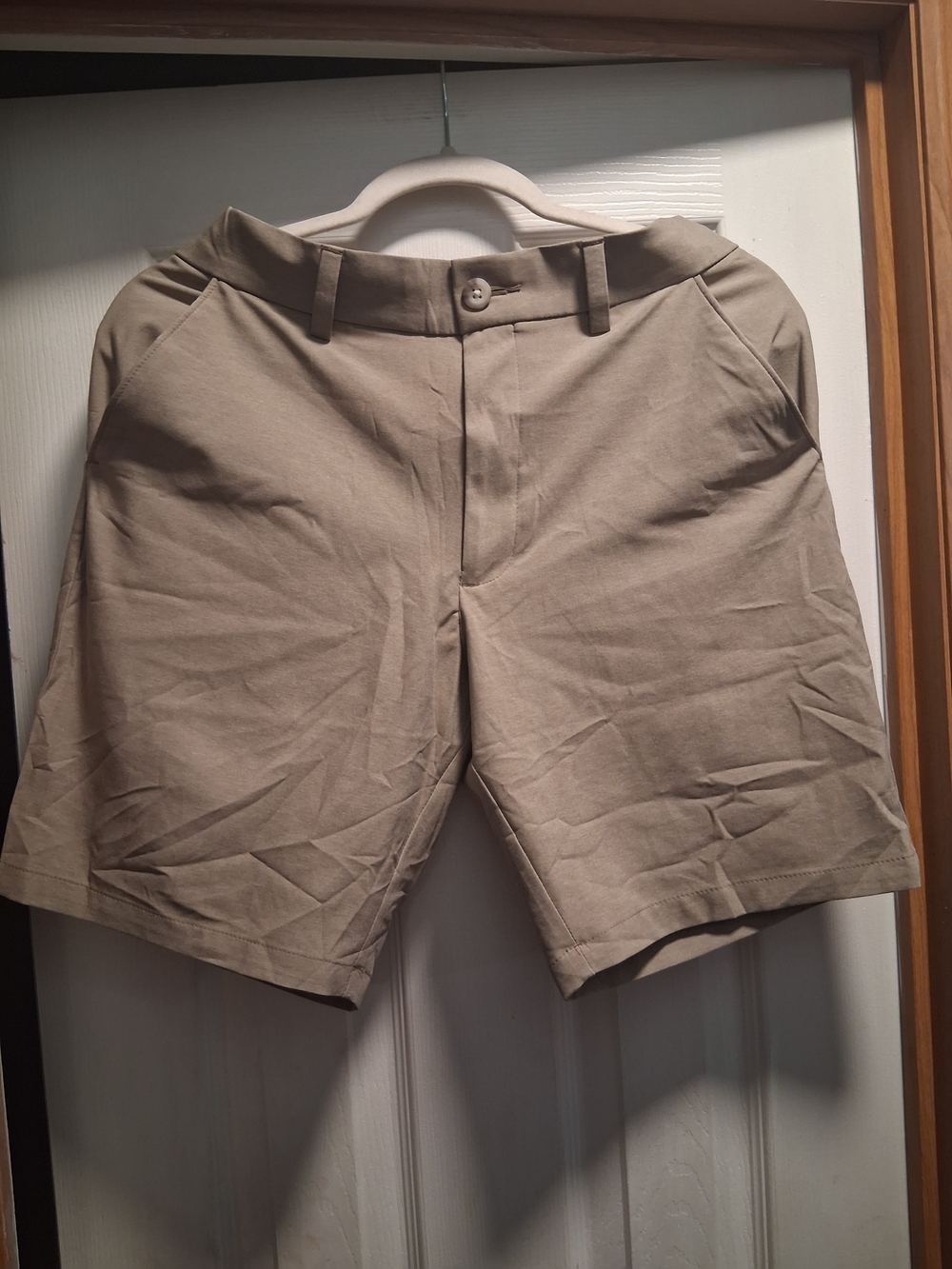 Haggar Men's Flat-Front Khaki Shorts